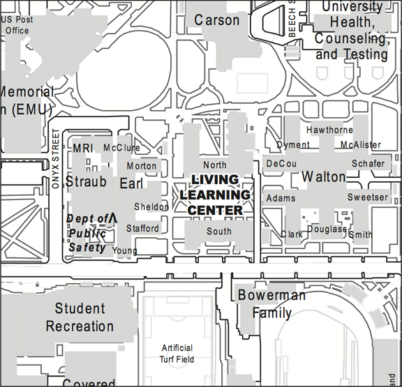 map of University of Oregon Living Learning Center